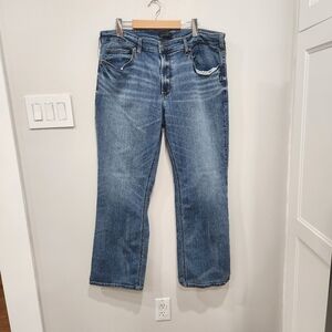 Vintage Silver Zac Jeans Mens 38x30 Straight Relaxed Fit Denim Medium Blue Wash